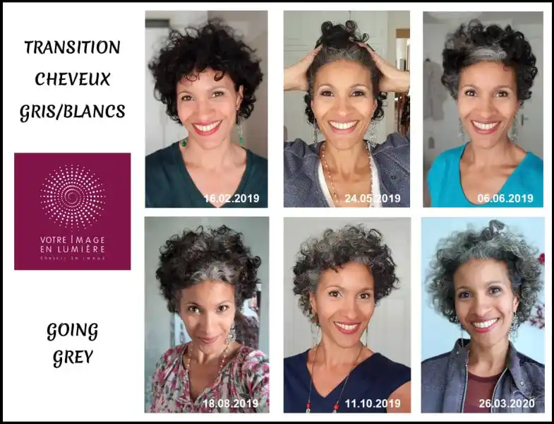 Transition cheveux gris/ blancs