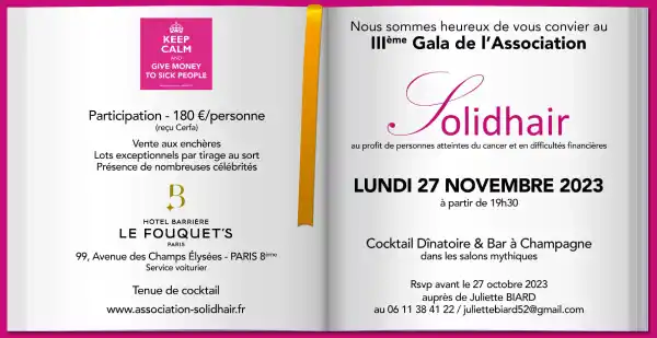 3ème gala de l'association Solidhair Novembre 2023